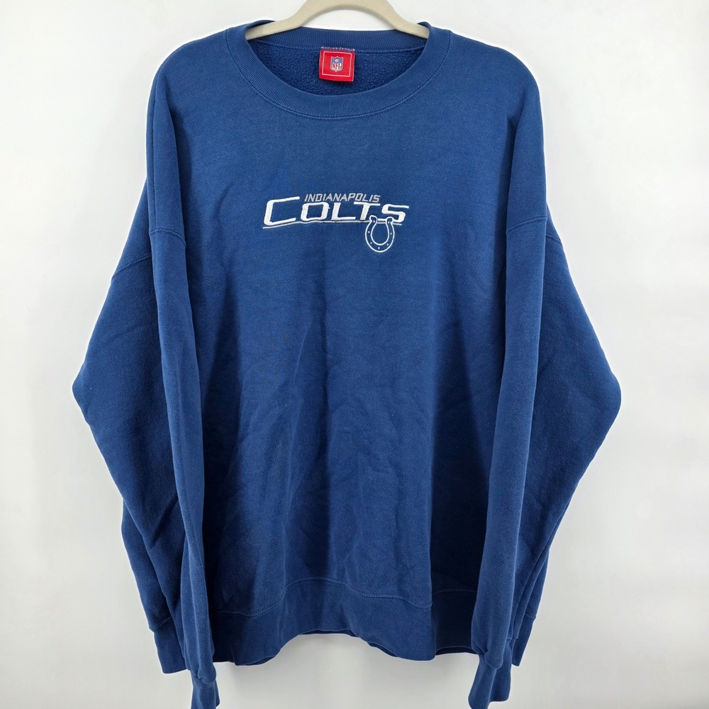 Indianapolis Colts NFL Football‎ Crewneck Sweatshirt Blue Mens Size 2xl
